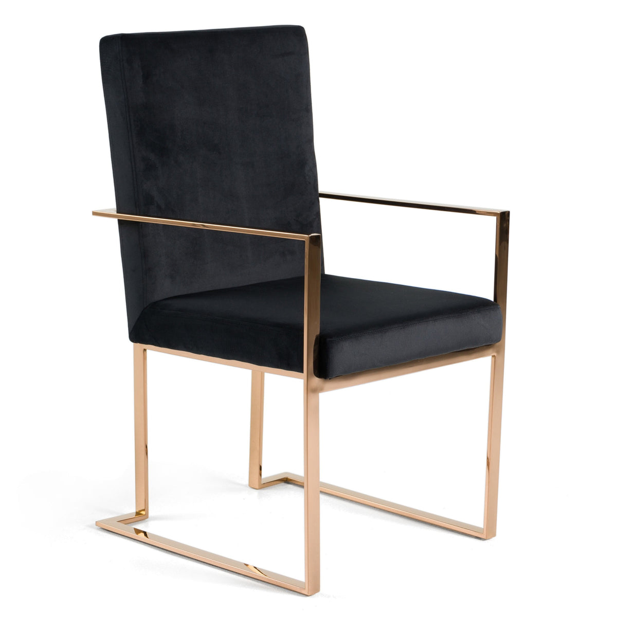 Cartier Modern Black and Rose Gold Dining Table Set