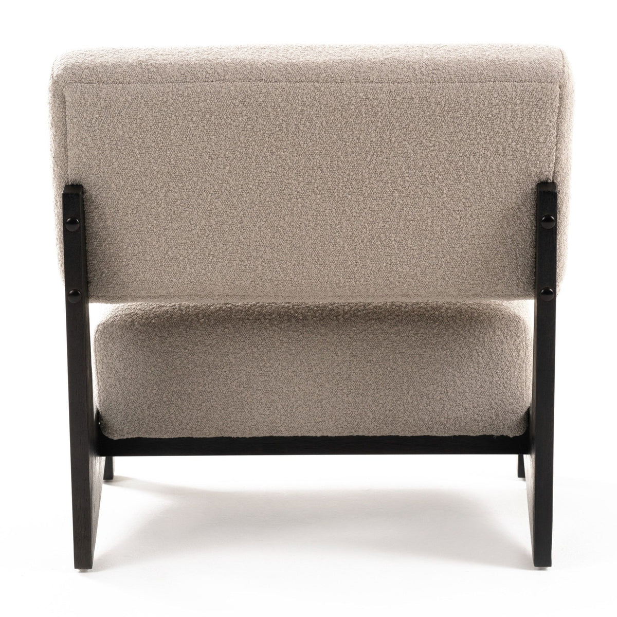 Tucker Mid‑Century Modern Light Grey Fabric Black Walnut Accent Chair