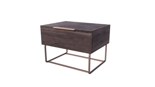 Nova Domus Benzon Italian Modern Dark Rovere Nightstand - Sleek & Stylish Bedside Storage