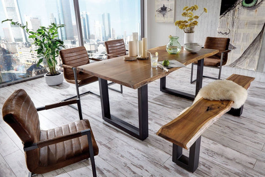 Modrest Taylor 102" Live Edge Dining Table β X-Large Modern Design with Natural Wood Appeal