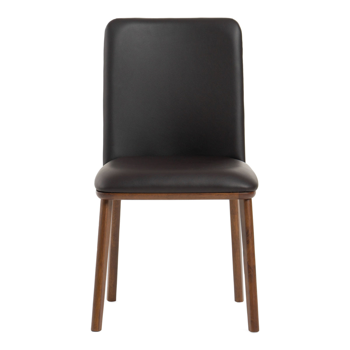Utah Walnut Dining Chairs with Brown Faux Leather - Set of 2