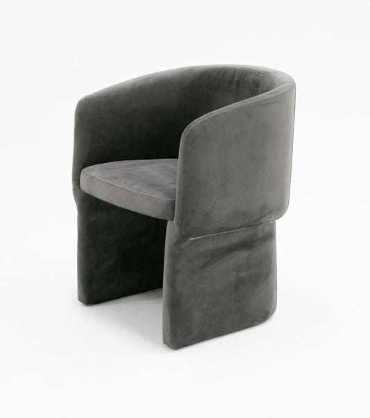 Modrest Vassar Dining Chair β Modern Grey Velvet with Elegant Design