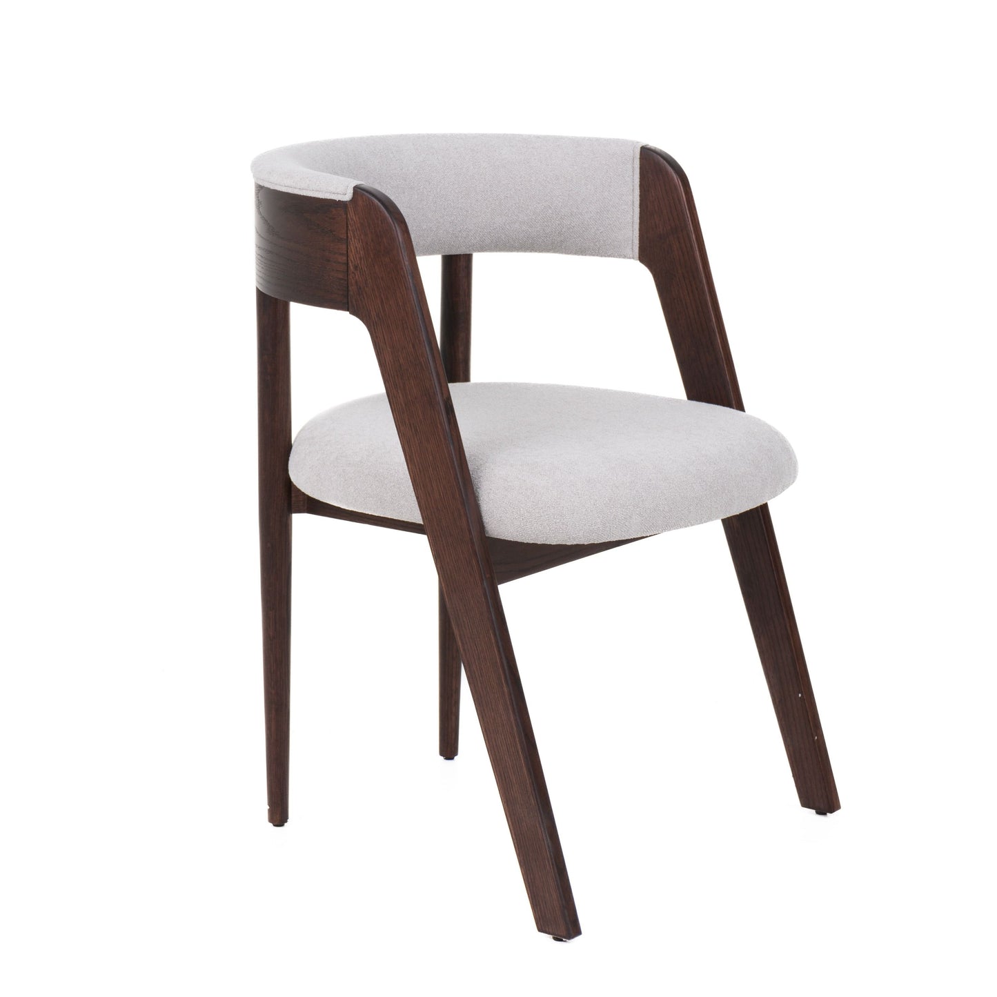 Modrest Vegas Modern Light Grey + Walnut Oak Dining Chair Set of 2 - Sleek and Comfortable Seating for Your Dining Room