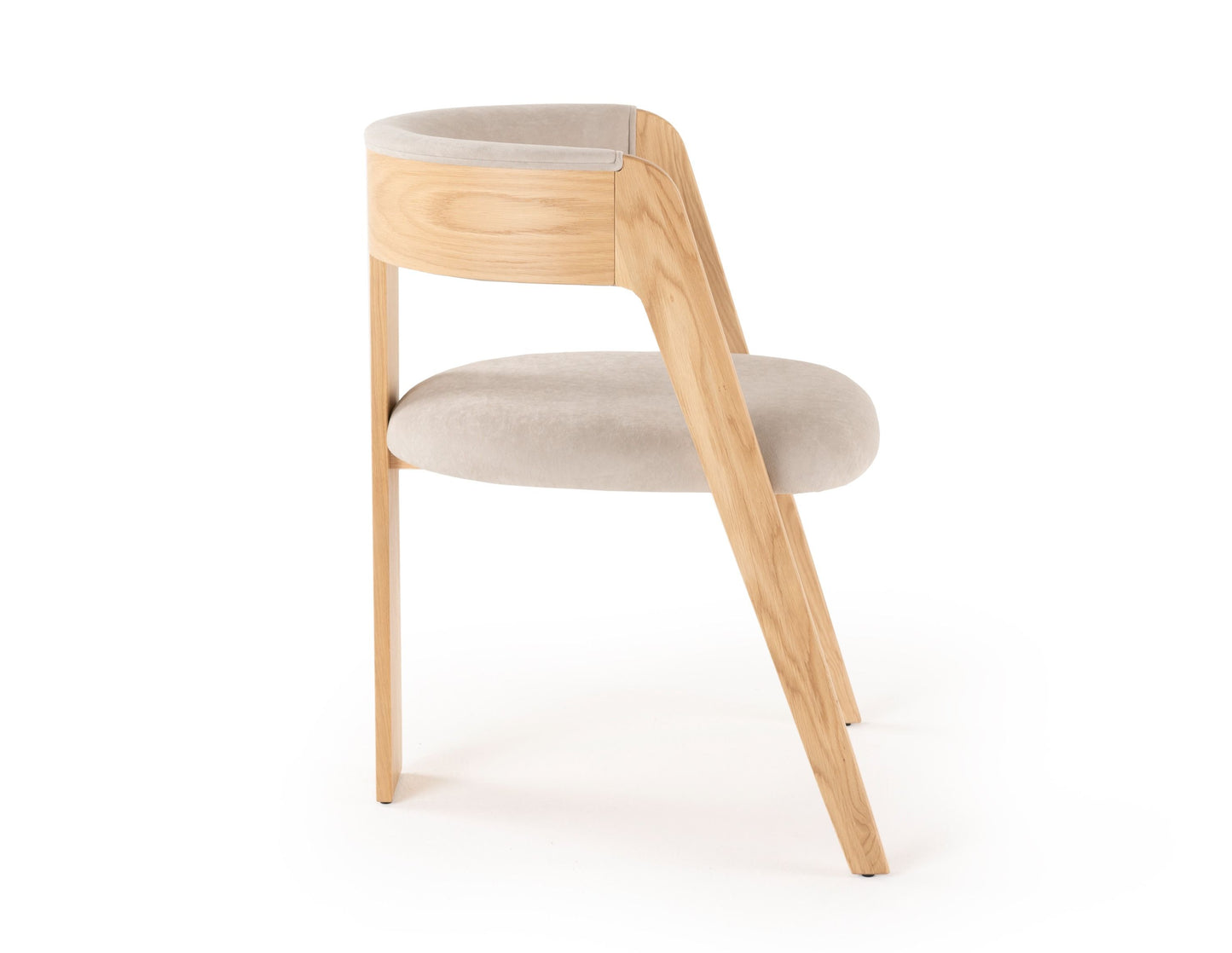 Modrest Washington Modern Cream Velvet Natural Oak Dining Chair (Set of 2) A Timeless Blend of Comfort and Sophistication for Elegant Dining Spaces
