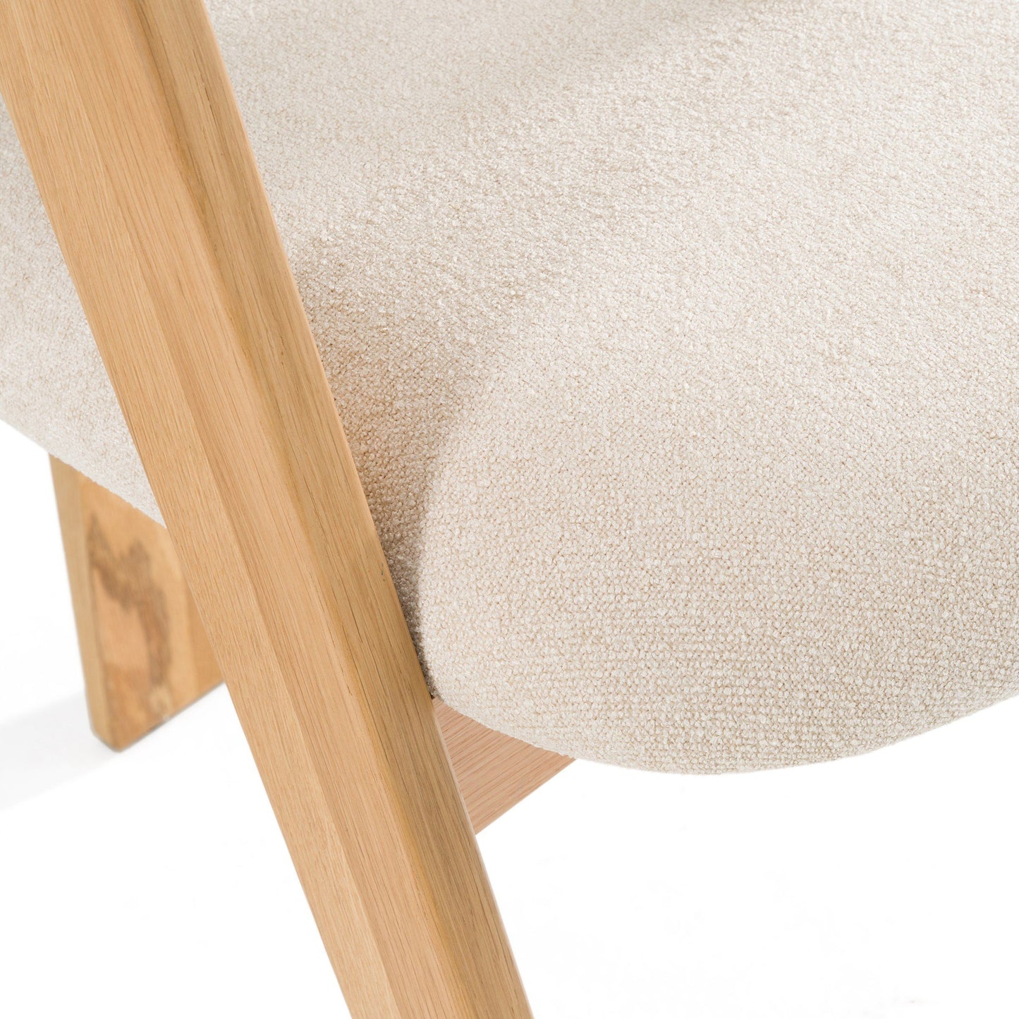 Washington Modern Beige Fabric and White Oak Dining Chair Set of 2 - Elegant and Comfortable Dining Chairs for Modern Homes