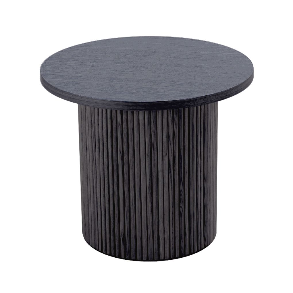 Modrest Rawlins Modern Mid Century Black Ash Round End Table - Stylish Accent Table for Living Room