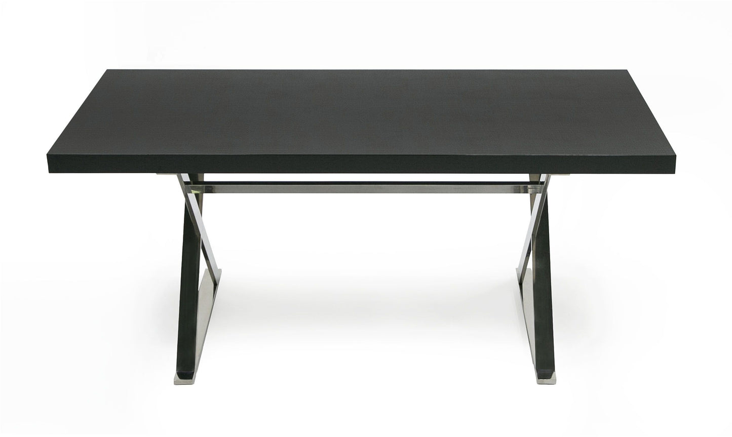 A&X Xavier Modern Black Crocodile and Stainless Steel Dining Table for Luxury and Contemporary Dining Spaces