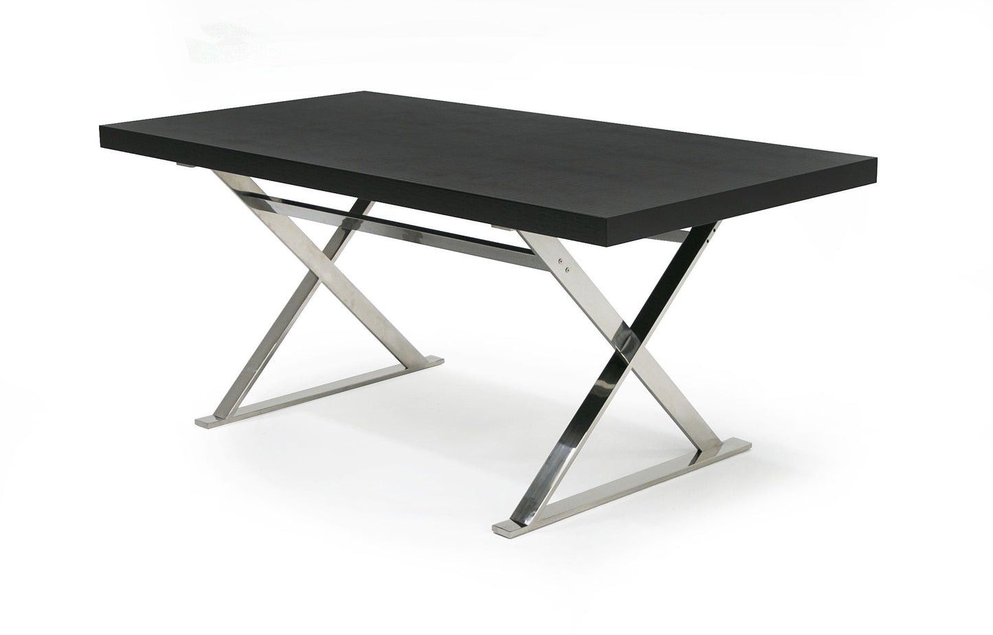 A&X Xavier Modern Black Crocodile and Stainless Steel Dining Table for Luxury and Contemporary Dining Spaces