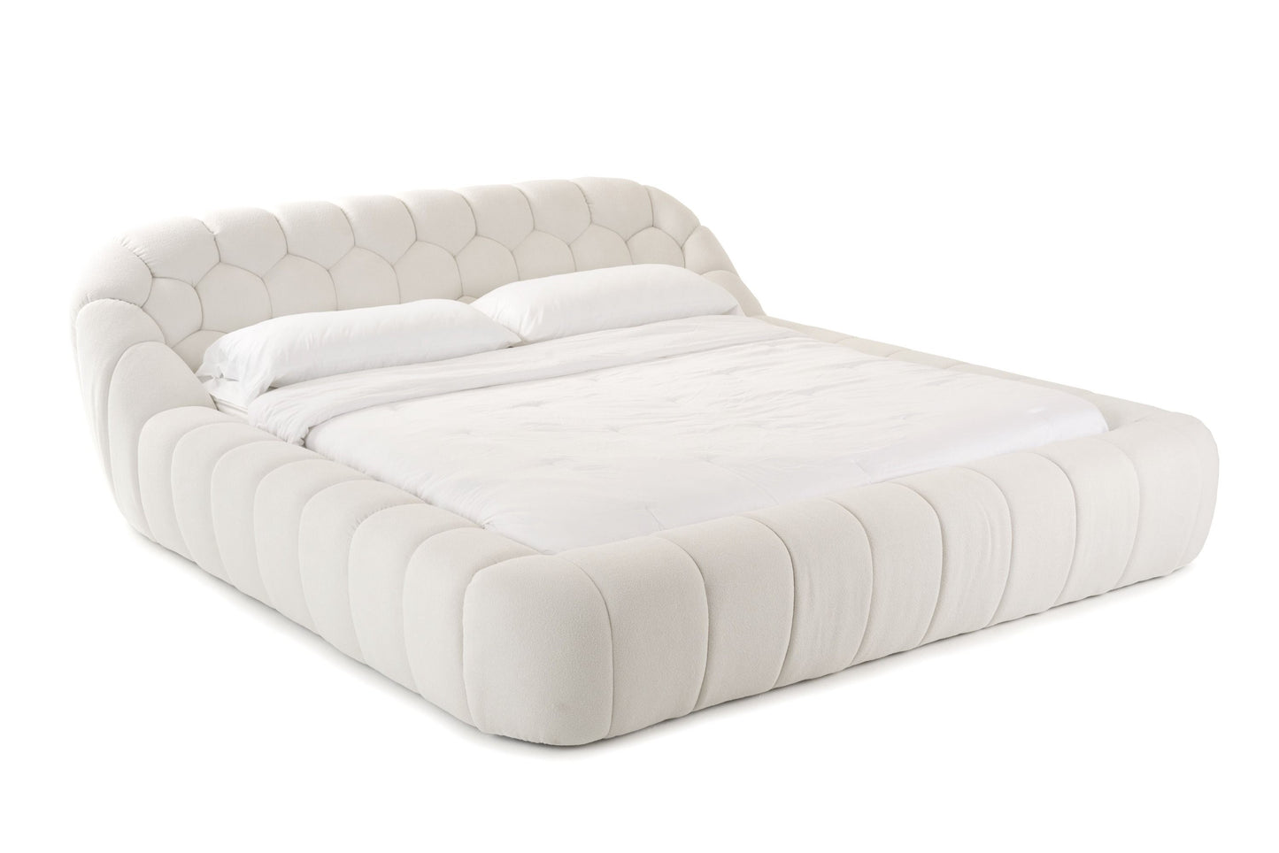 Divani Casa Yolonda - Modern Off White Fabric Bed