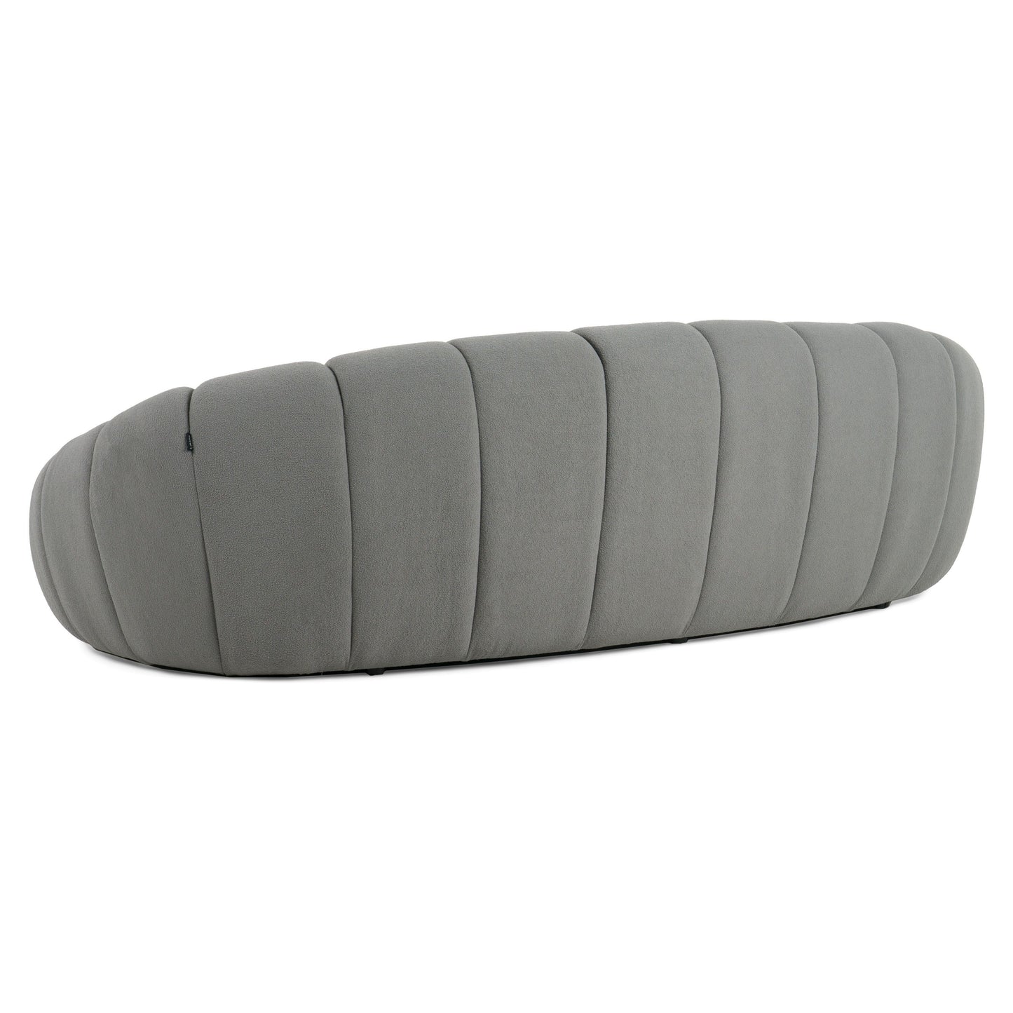 Divani Casa Yolonda Modern Curved Light Grey Fabric Sofa - Stylish and Comfortable Seating for Your Living Room