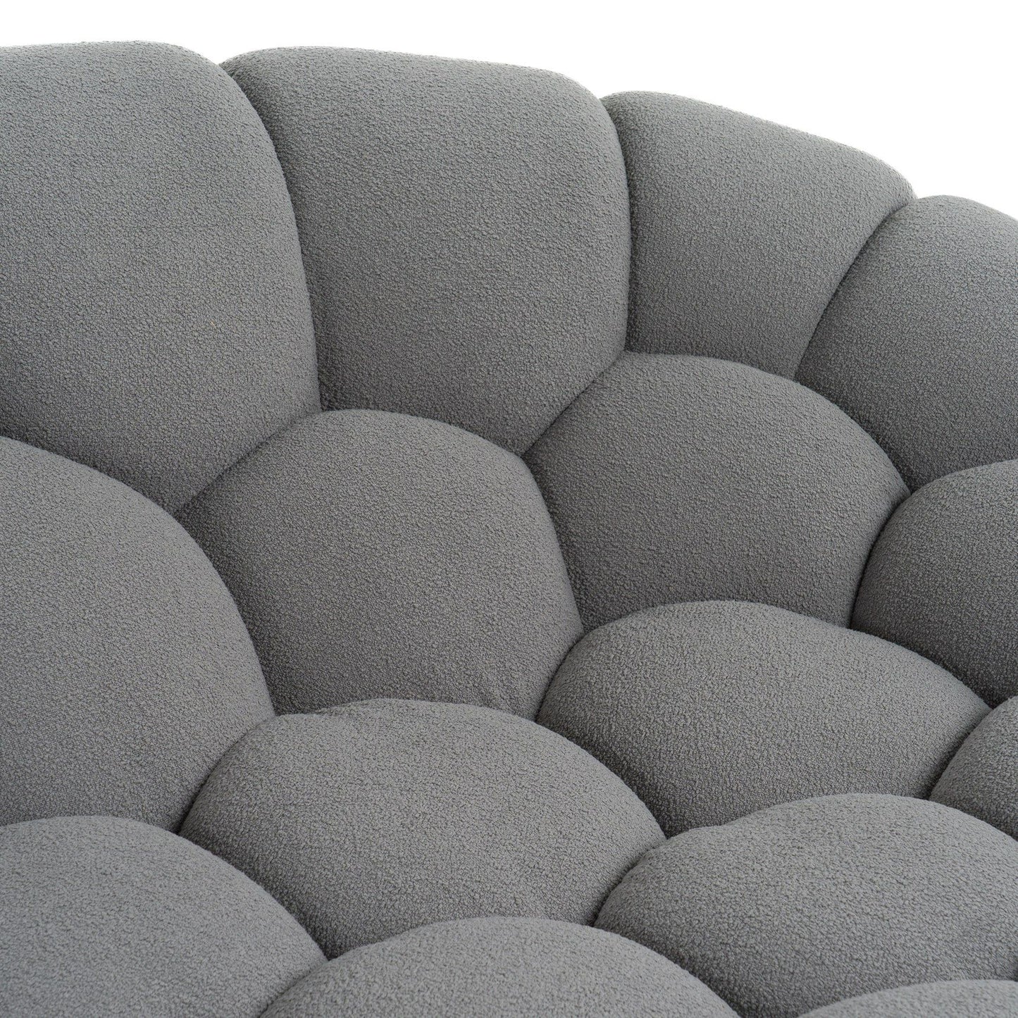 Divani Casa Yolonda Modern Curved Light Grey Fabric Loveseat - Chic and Cozy Seating for Your Living Room