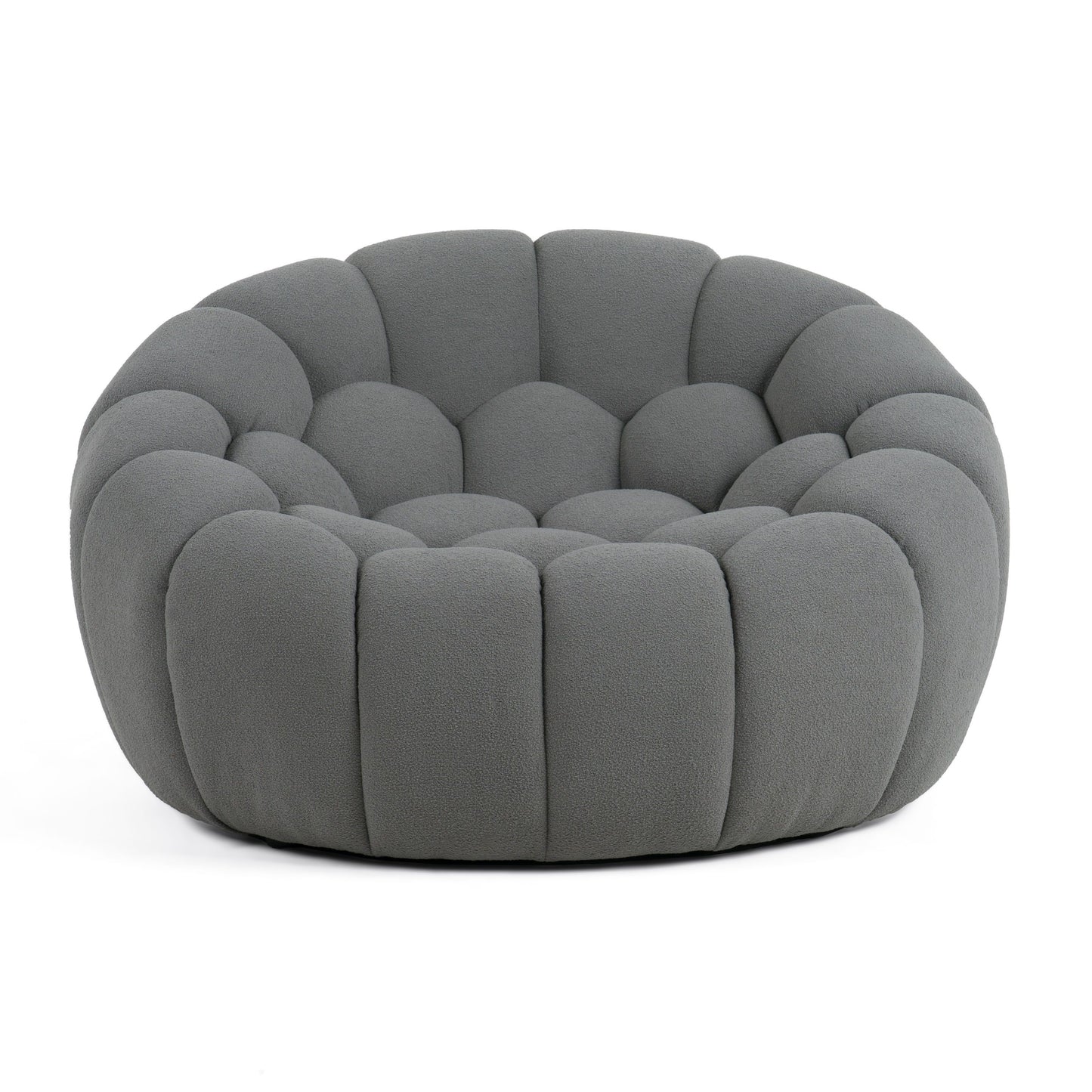 Divani Casa Yolonda Modern Curved Light Grey Fabric Chair - Elegant and Comfortable Accent Chair for Your Space