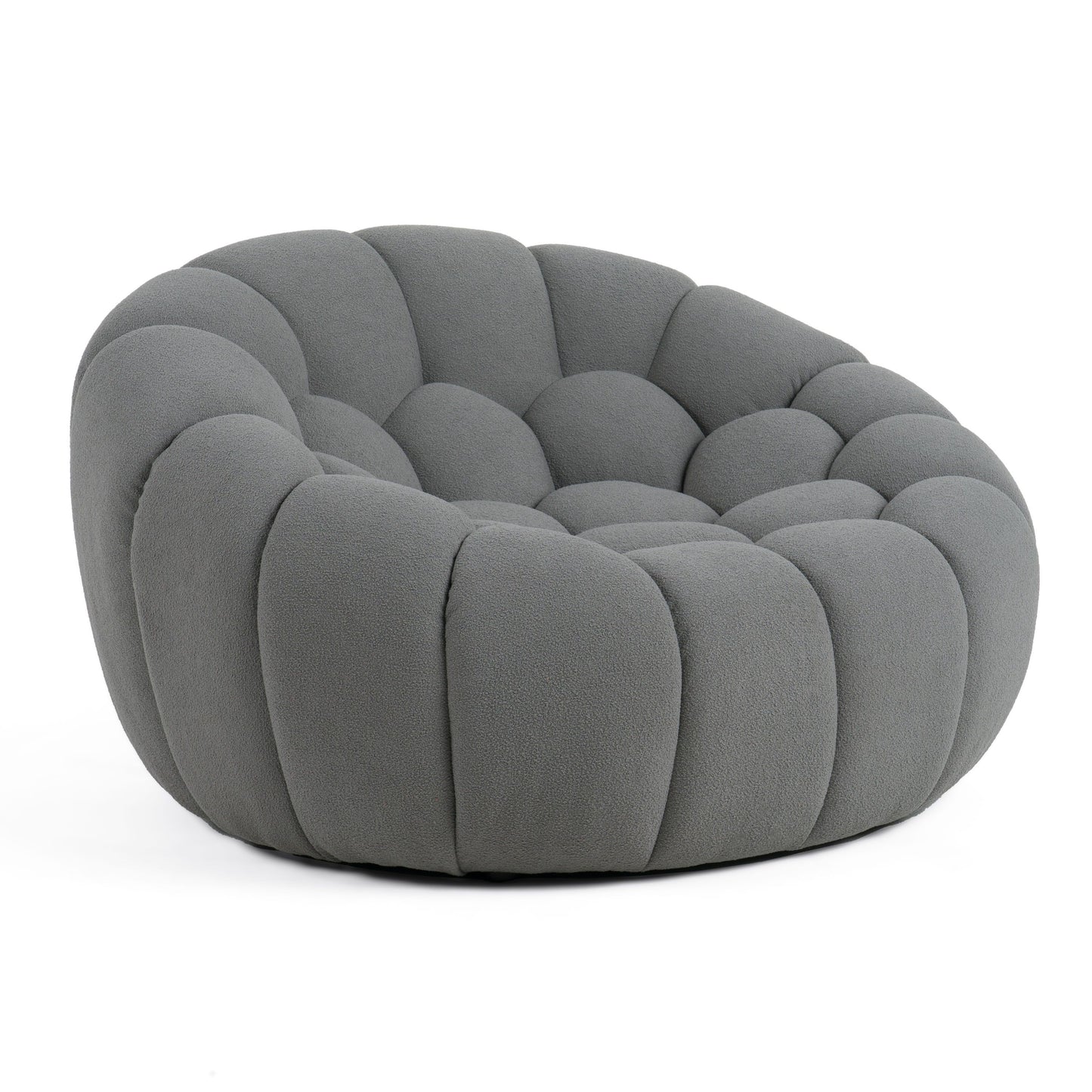 Divani Casa Yolonda Modern Curved Light Grey Fabric Chair - Elegant and Comfortable Accent Chair for Your Space