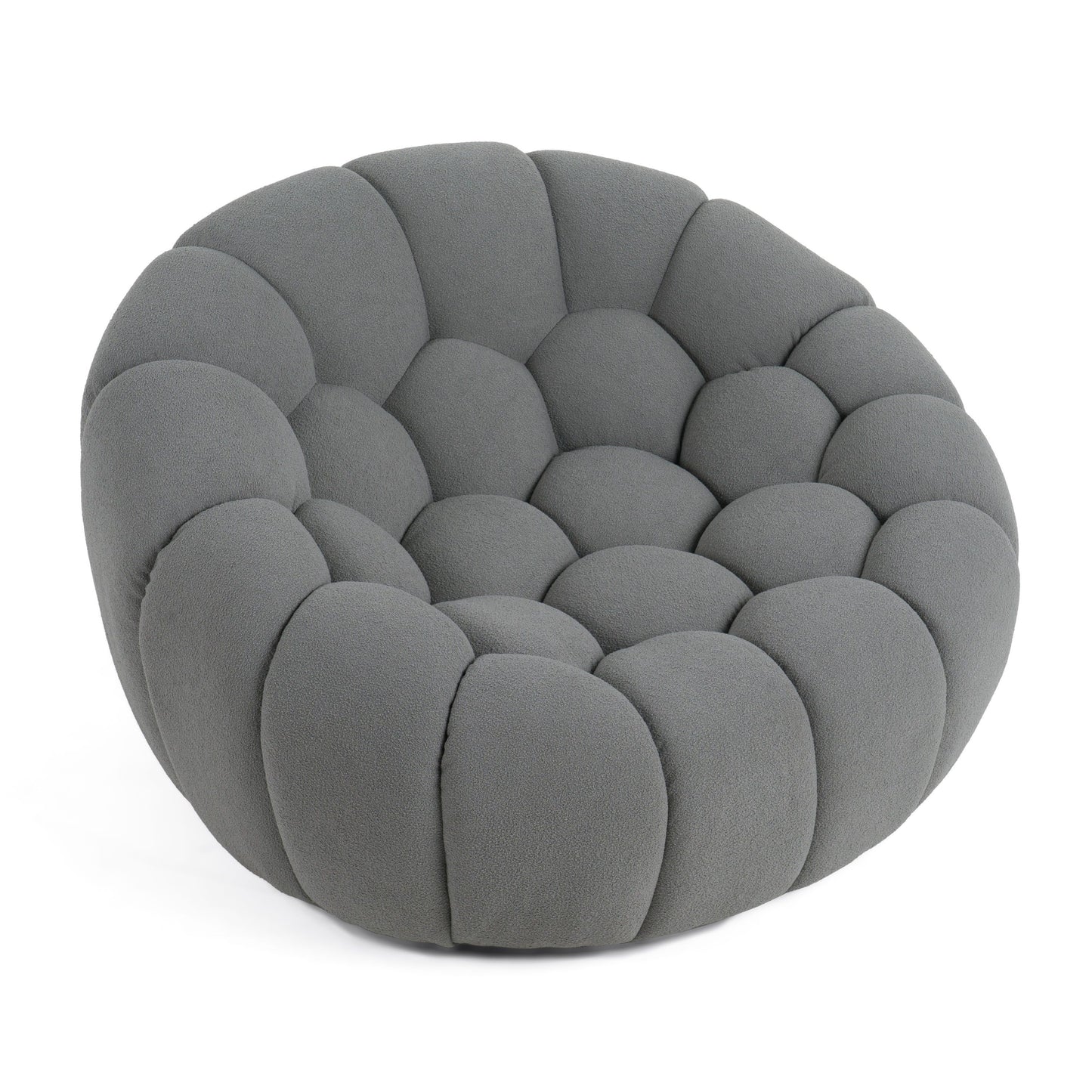 Divani Casa Yolonda Modern Curved Light Grey Fabric Chair - Elegant and Comfortable Accent Chair for Your Space