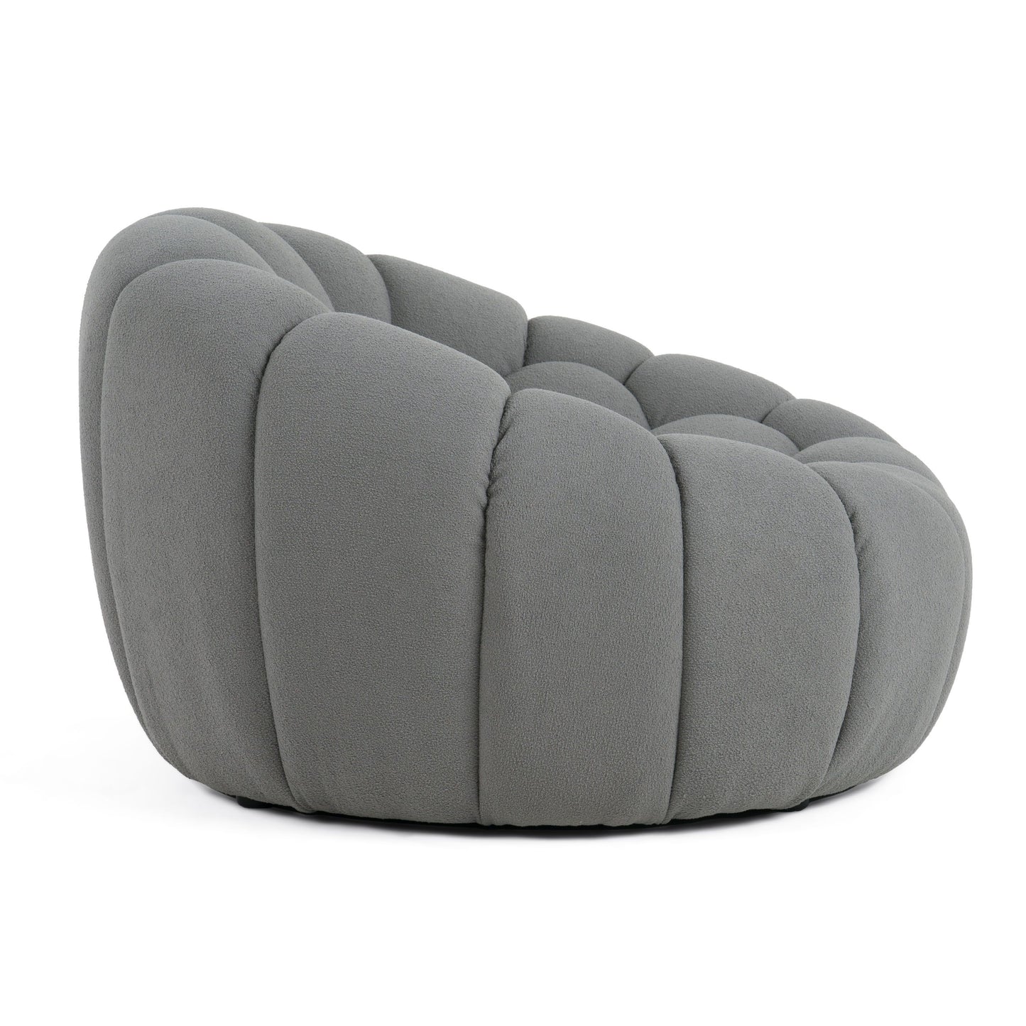 Divani Casa Yolonda Modern Curved Light Grey Fabric Chair - Elegant and Comfortable Accent Chair for Your Space