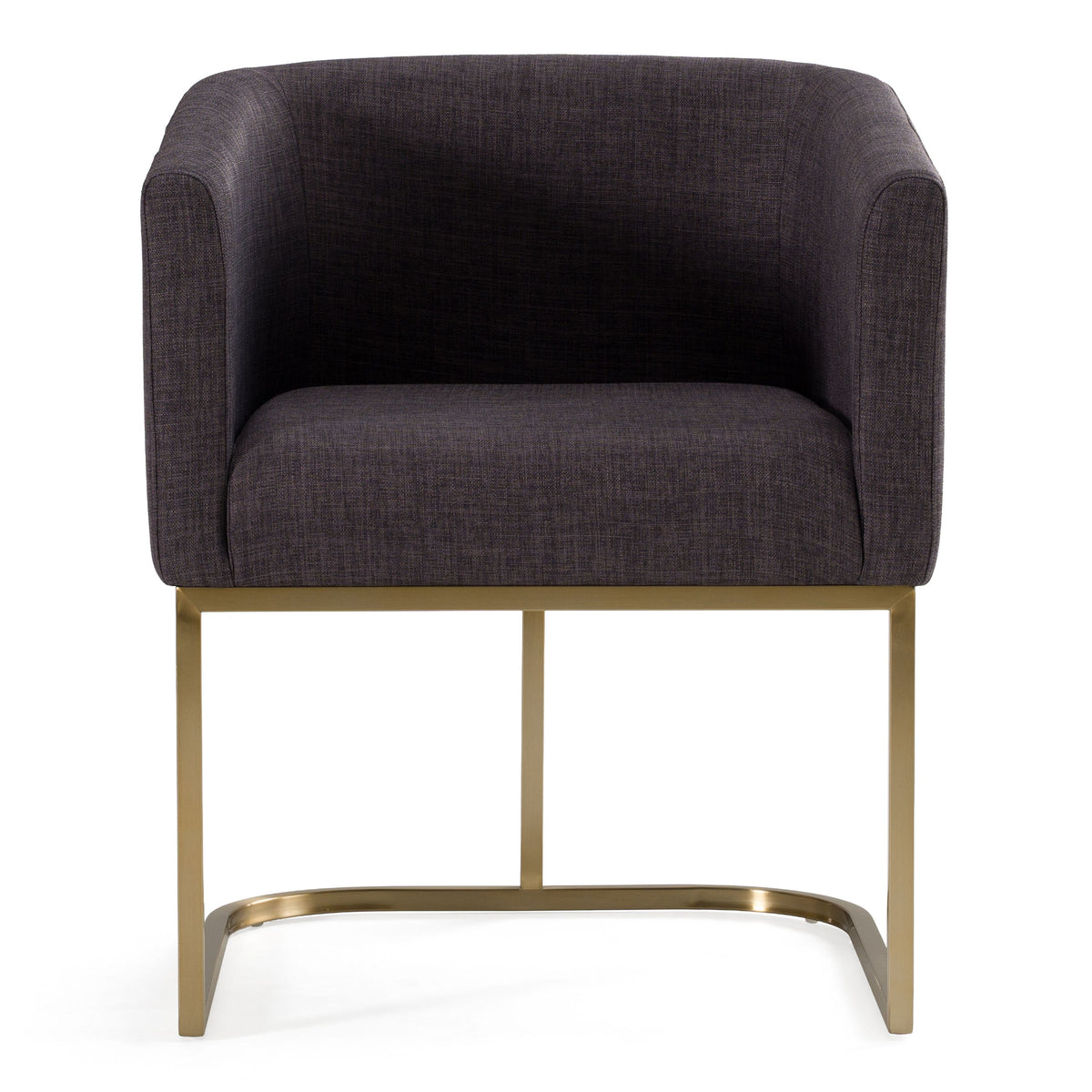 Yukon Grey Fabric and Antique Brass Dining Chair