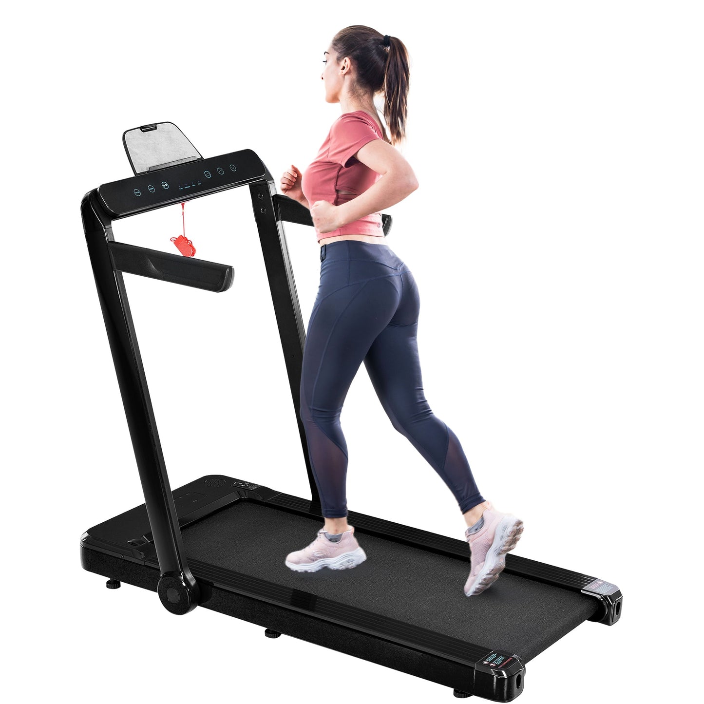 Cruce Electric Folding Treadmill, Installation Free with Bluetooth APP and Speaker, Remote Control with Display for Home, Gym & Office