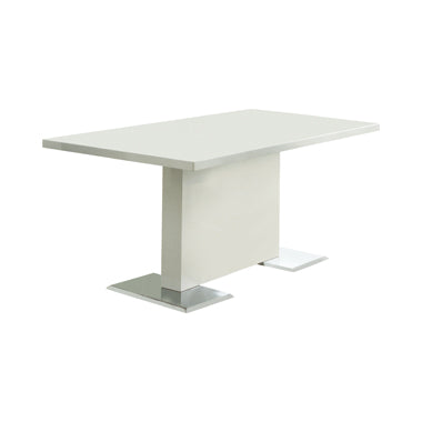 Anges 5-Piece Dining Table Set in White High Gloss and Black - Modern and Stylish Set for Contemporary Dining Rooms
