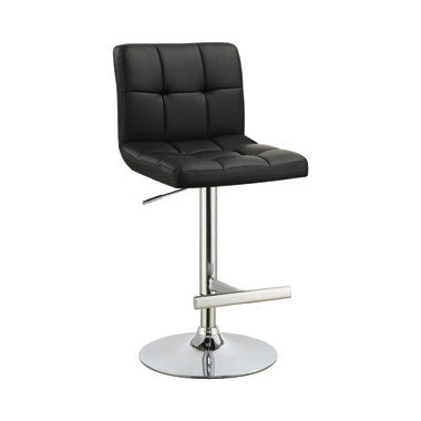 Lenny Upholstered Adjustable Bar Stool Black (Set of 2) β Sleek and Comfortable with Adjustable Height for Contemporary Spaces