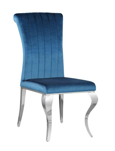 Carone Upholstered Side Chairs Teal and Chrome (Set of 4) β Modern Style with Comfort and Sleek Chrome Accents