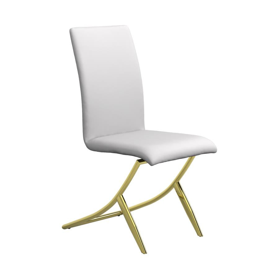 Chanel Upholstered Side Chairs White (Set of 4) β Elegant and Modern with Soft White Upholstery and Stylish Design for Any Dining Space