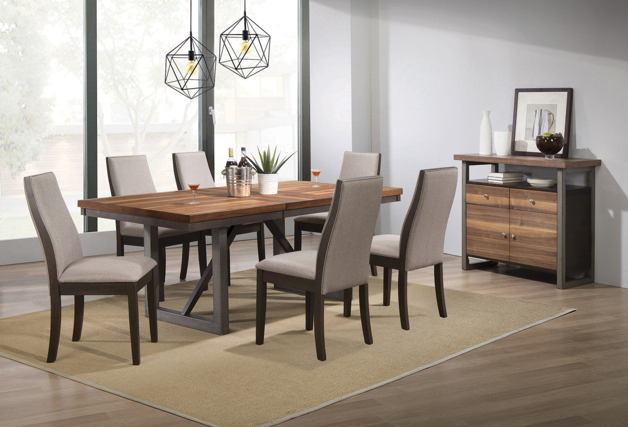 Spring Creek Dining Table β Natural Walnut Finish with Extension Leaf for Versatile Style and Spacious Dining