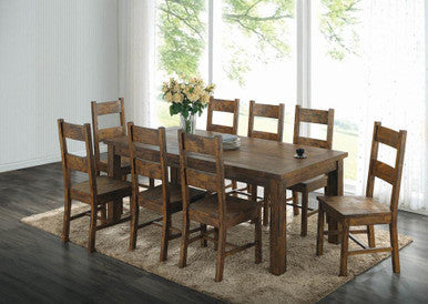 Coleman Rectangular Dining Table Rustic Golden Brown β Warm, Timeless Design with a Rich, Rustic Finish for Your Dining Space