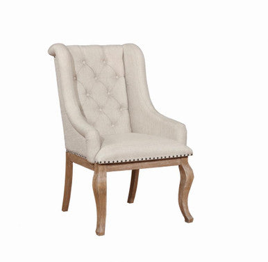 Brockway Upholstered Arm Chair in Barley Brown (Set of 2) - Stylish and Comfortable Chairs for Elegant Dining Spaces