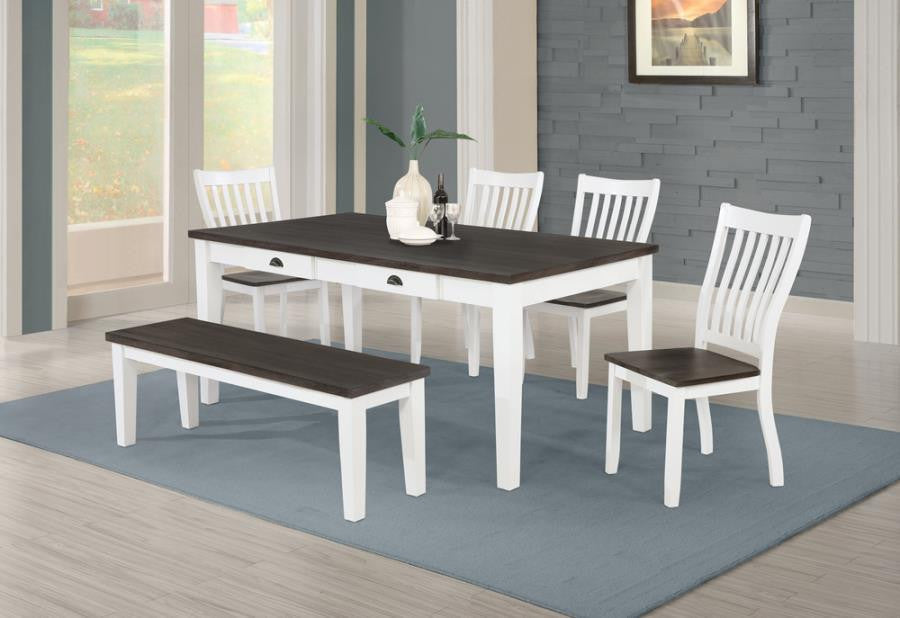 Kingman 4-Drawer Dining Table Espresso and White β Functional Style with Ample Storage Space