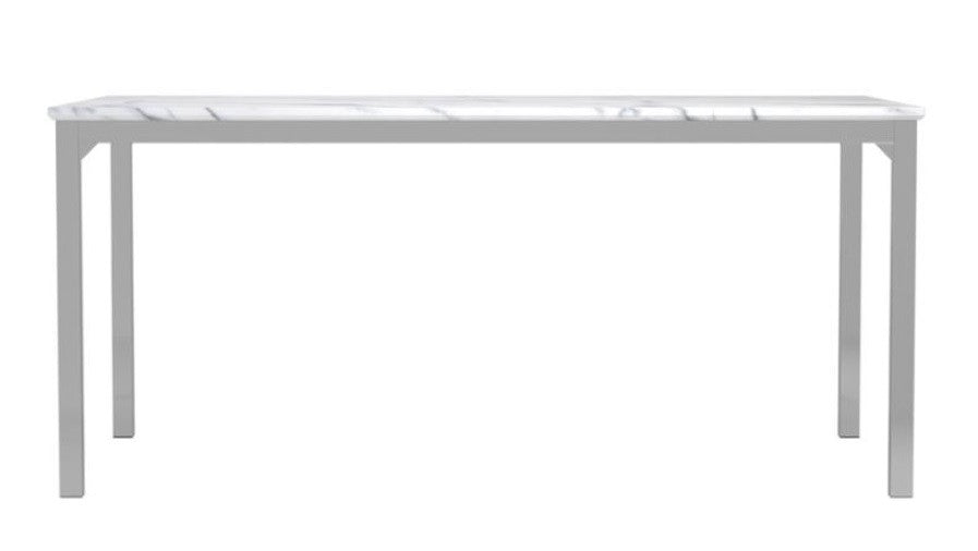 Athena Rectangle Dining Table with Marble Top and Chrome β Sleek, Modern Elegance for Your Dining Room