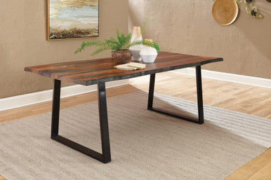 Ditman Live Edge Dining Table Grey Sheesham and Black β Rustic Elegance with a Contemporary Twist