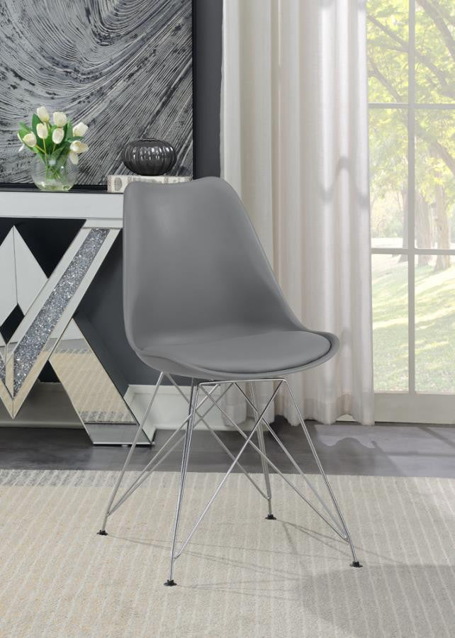 Athena Upholstered Side Chairs Grey (Set of 2) β Stylish and Comfortable with a Sophisticated Grey Upholstery for Modern Dining Spaces