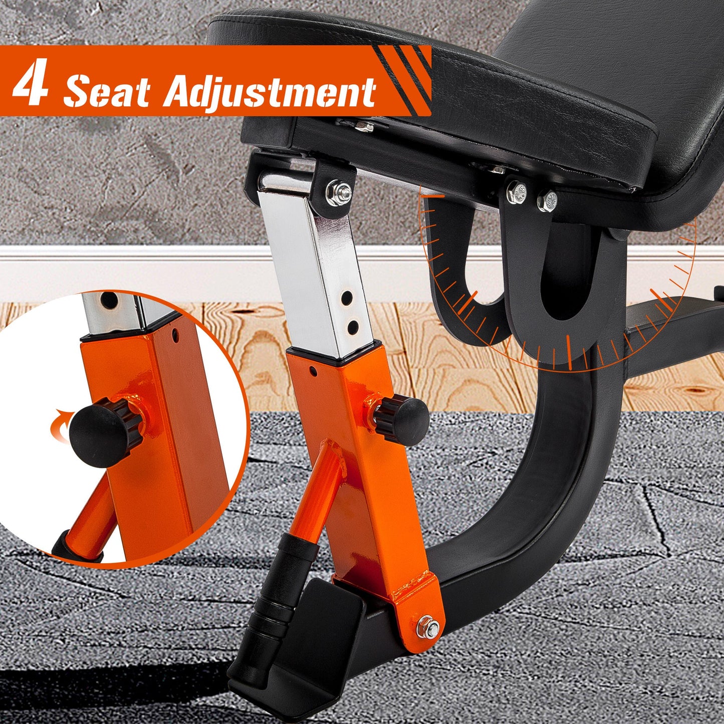 Harmon Training Bench Adjustable Weight Gym Strength - 600lbs Weight Capacity
