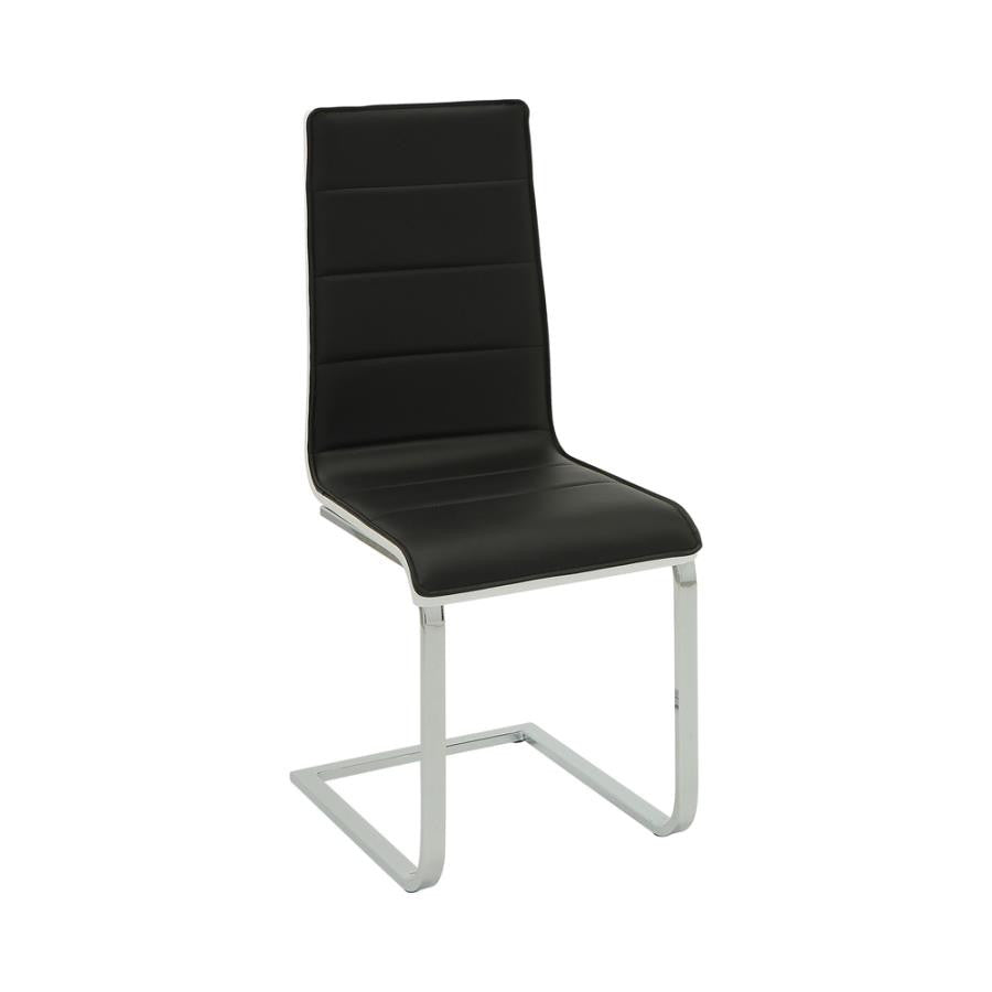 Broderick Upholstered Side Dining Chairs in Black and White (Set of 4) - Stylish and Comfortable Chairs for Modern Dining Rooms