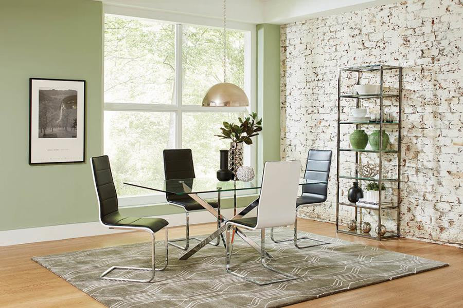 Broderick Upholstered Side Dining Chairs in Black and White (Set of 4) - Stylish and Comfortable Chairs for Modern Dining Rooms