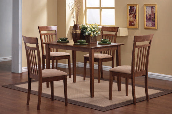 Casual Chestnut Five-Piece Dining Set - Warm and Inviting Set for Comfortable Dining Spaces