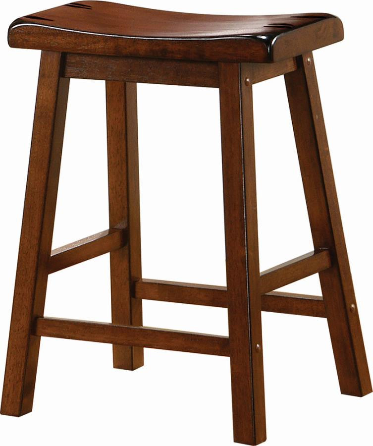 Wooden Counter Height Stools Chestnut (Set of 2) β Classic Style with Durable Comfort for Your Kitchen or Bar