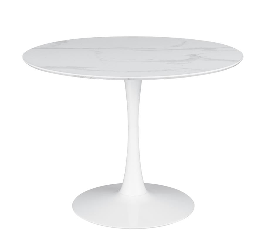 Arkell 40-Inch Round Pedestal Dining Table White β Elegant and Spacious for Modern Dining