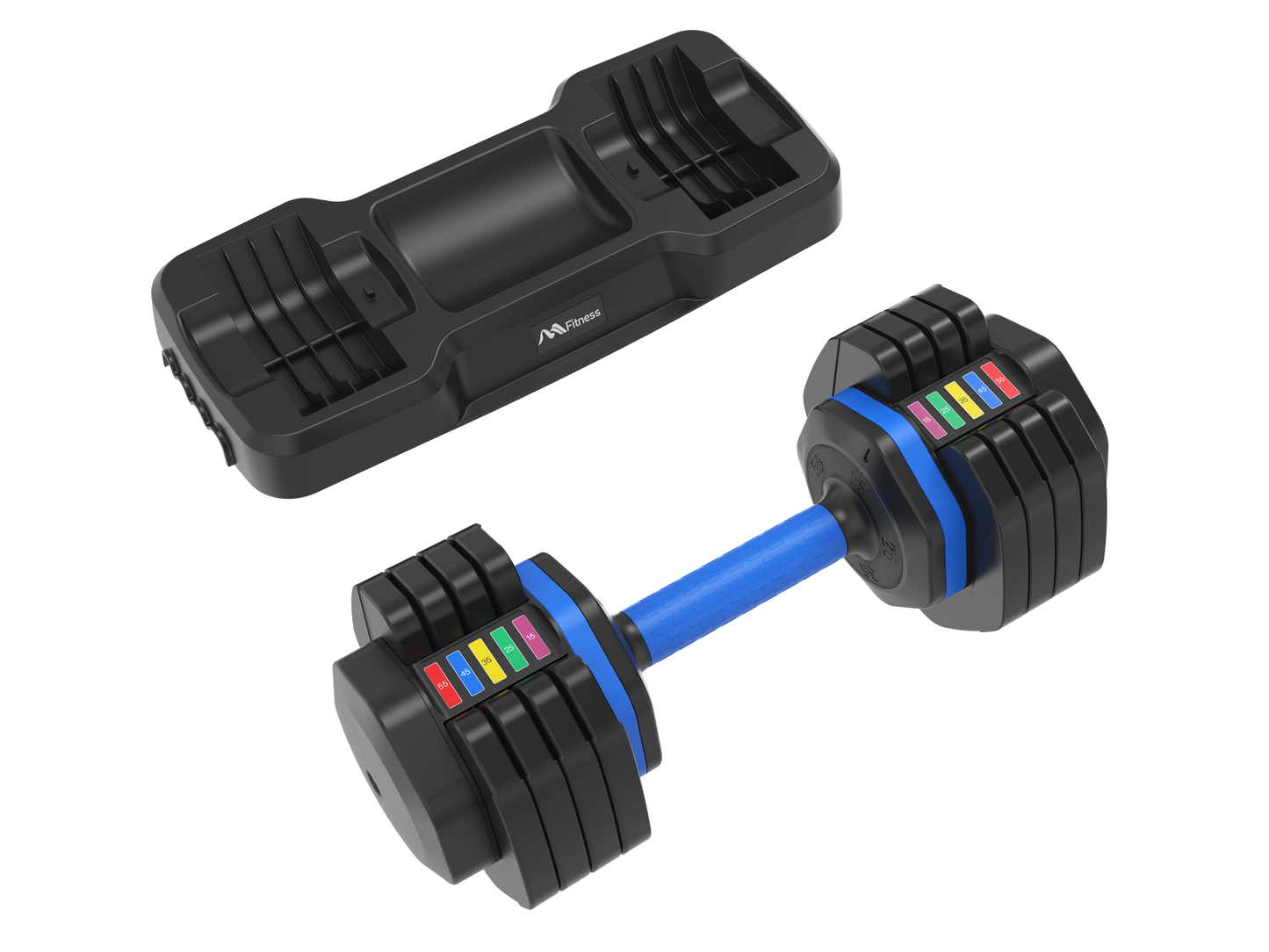 Kendall Adjustable Dumbbell with Tray 55lb Single Fast Exercise Fitness