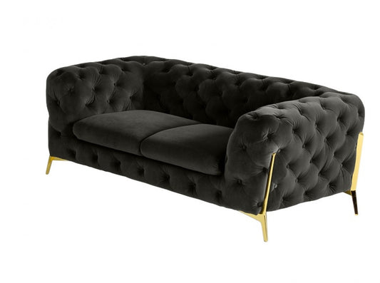Divani Casa Sheila - Modern Dark Grey Fabric Loveseat - Stylish Design Furniture