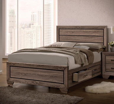 Kauffman Washed Taupe Panel Bed β Elegant and Rustic Charm with a Soft Washed Taupe Finish for Your Bedroom