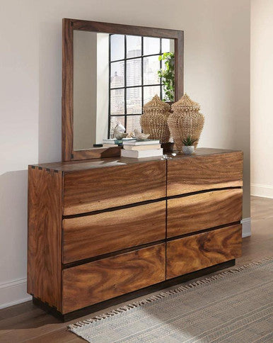 Rustic Smoky Walnut Dresser β Timeless Charm and Spacious Storage for a Warm, Inviting Bedroom