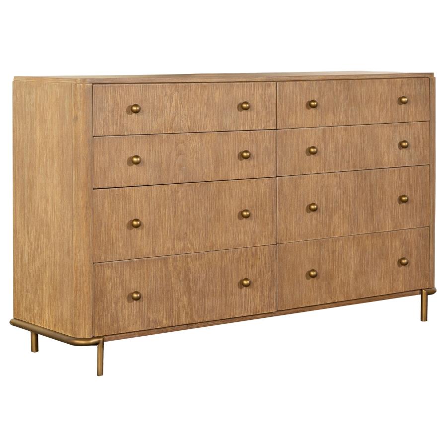 Arini 8-Drawer Dresser β Sand Wash Finish for Rustic Charm and Spacious Bedroom Storage Solutions