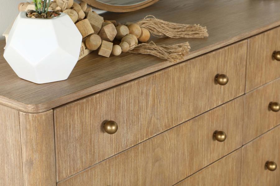 Arini 8-Drawer Dresser β Sand Wash Finish for Rustic Charm and Spacious Bedroom Storage Solutions