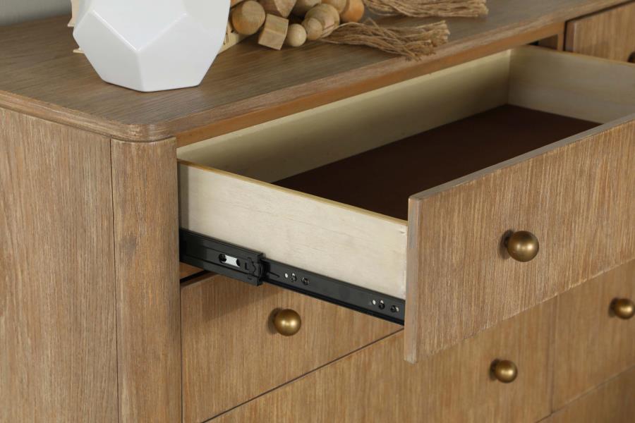 Arini 8-Drawer Dresser β Sand Wash Finish for Rustic Charm and Spacious Bedroom Storage Solutions