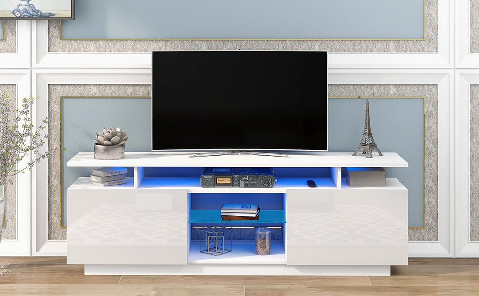 Pisa Modern TV Stand for TVs up to 65inches with LED lights16 Colors