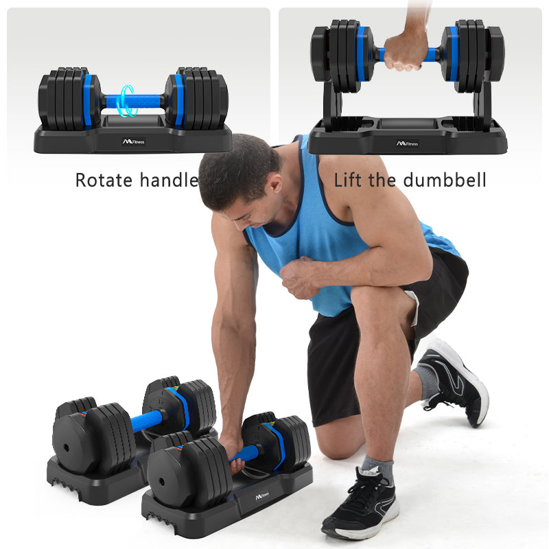 Kendall Adjustable Dumbbell with Tray 55lb Single Fast Exercise Fitness