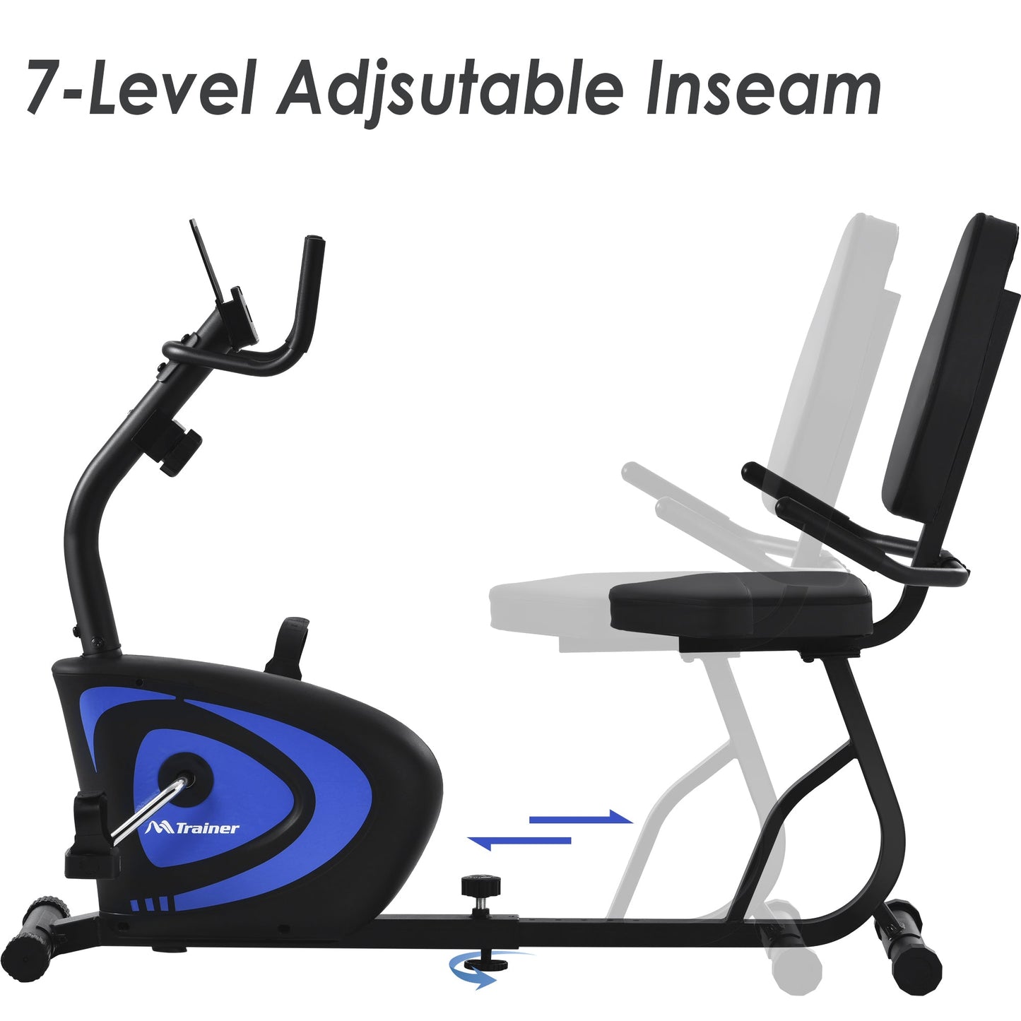 Visal Recumbent Indoor Exercise Bike 8 Level Adjustable Magnetic Resistance Quick Adjustable Seat