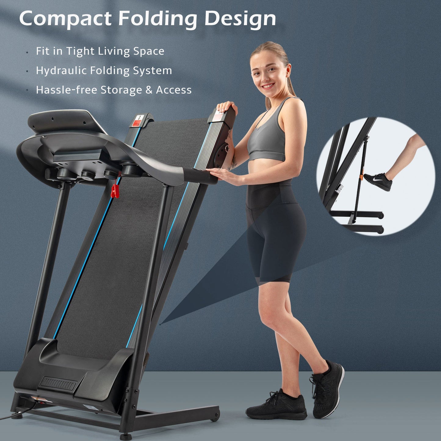Balar Electric Motorized Treadmill for Home Gym with Audio Speakers & Incline Adjuster