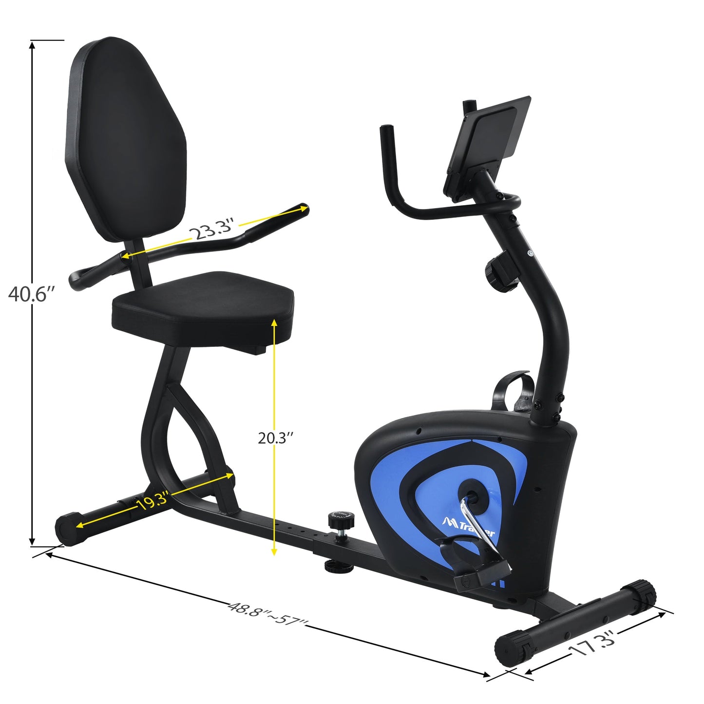 Visal Recumbent Indoor Exercise Bike 8 Level Adjustable Magnetic Resistance Quick Adjustable Seat